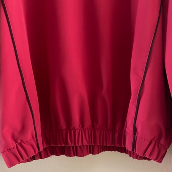 Straight Down Red and Black Performance Jacket with Soft Fleece Texture - Picture 4 of 11